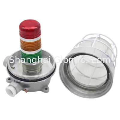 90dB IP66 Buzzer Alarm Sound Light Multi-colors Tri-color Explosion Proof Audible and Visual Light with Cover for Oil and Gas