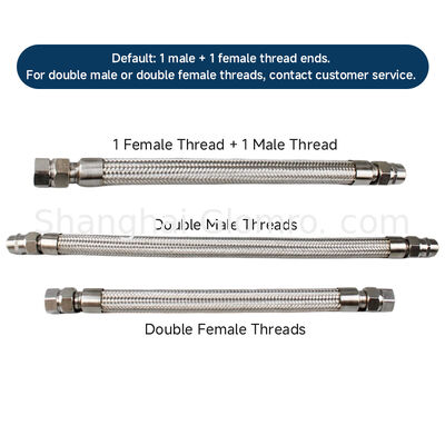 DN32 304 Stainless Steel Corrugated Tube Hose Steel Wire Braid Tube Metal Industrial High Temperature Explosion-Proof