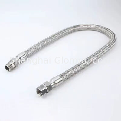 DN32 304 Stainless Steel Corrugated Tube Hose Steel Wire Braid Tube Metal Industrial High Temperature Explosion-Proof