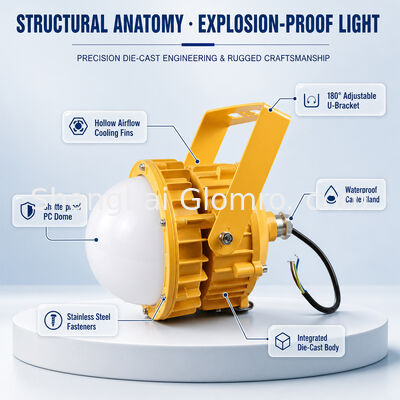 LED Maintenance-free Explosion-proof 60W Floodlight with Microwave Sensing-Emergency Lighting for Petrochemical Platforms