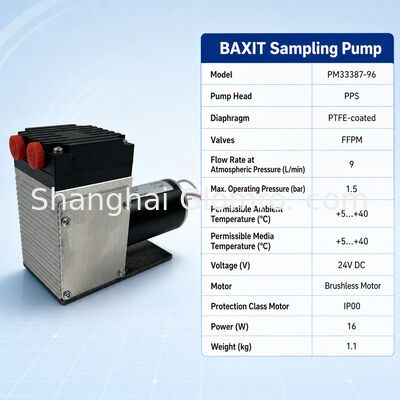 BAXIT PM33387-96 CEMS Gas Sampling Diaphragm Vacuum Pump 9L/min Corrosion Resistant for Emission Monitoring