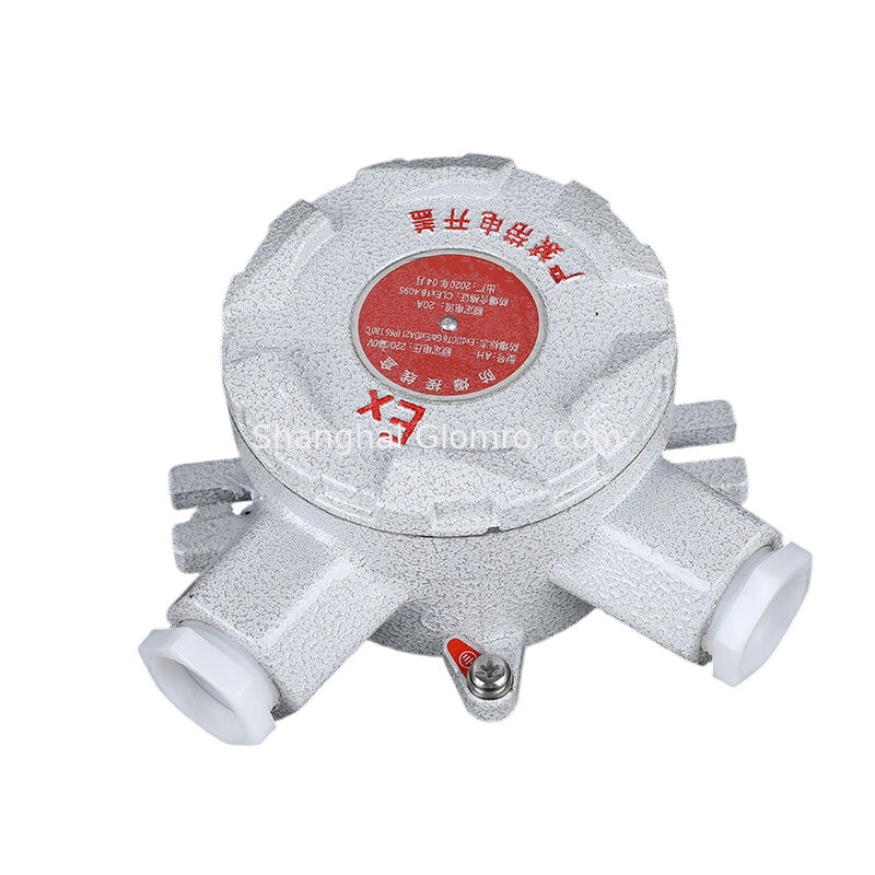 AH-IIC Type E Angle Flat Cover Explosion-proof Junction Box, Exd IIC T6 IP65 Aluminum Alloy