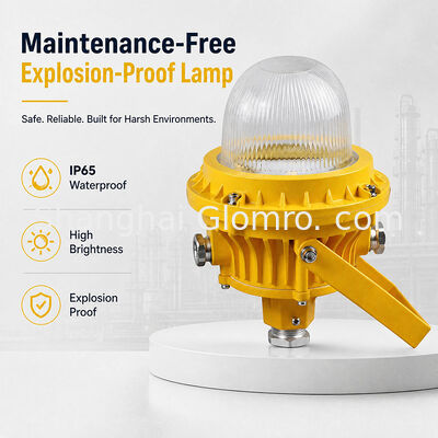 مصباح GLOMRO 30W مقاوم للانفجار بدون صيانة بغطاء زجاجي مقوى لتركيب المستودعات ومحطات الوقود المعلقة